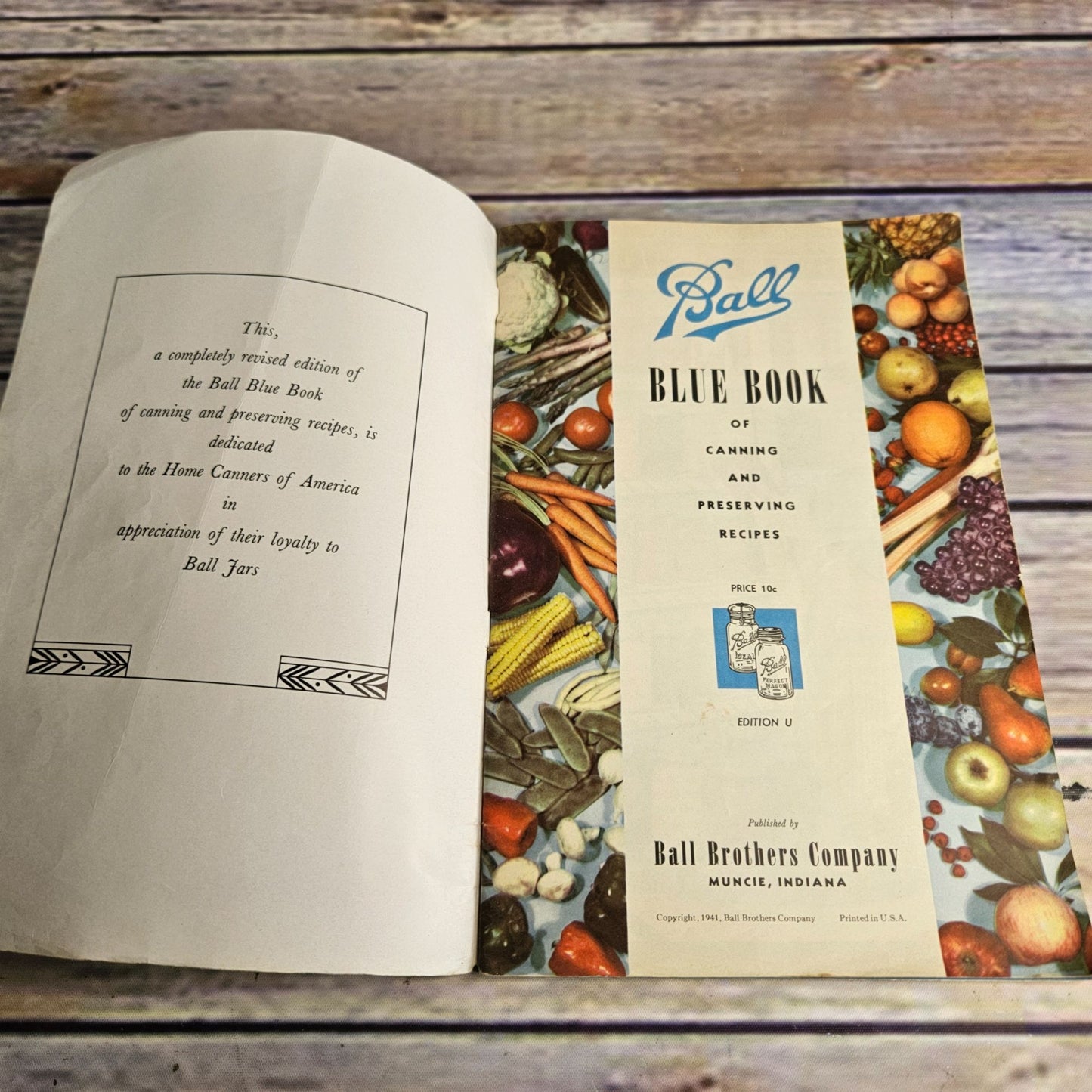 Vintage Cookbook Ball Jar Blue Book Home Canning Freezing Recipes Methods 1941 Paperback Booklet