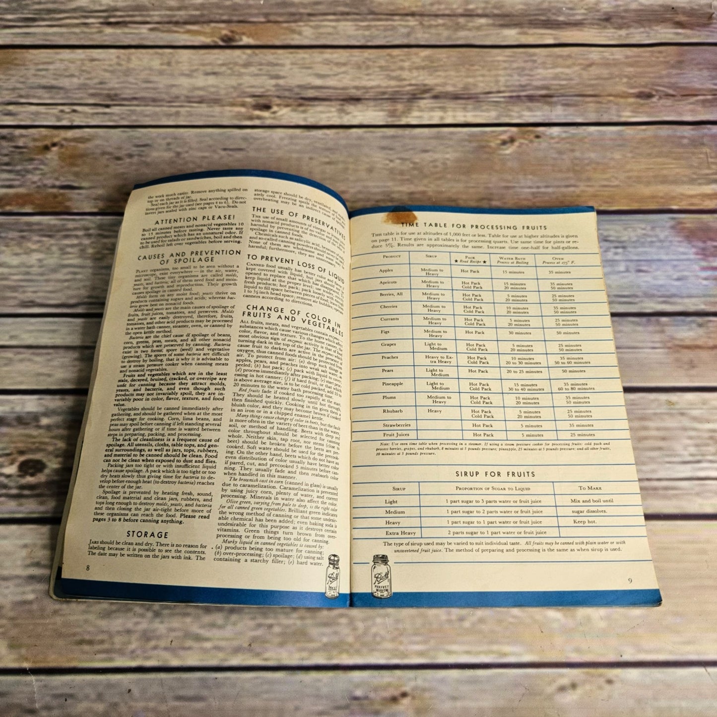 Vintage Cookbook Ball Jar Blue Book Home Canning Freezing Recipes Methods 1941 Paperback Booklet