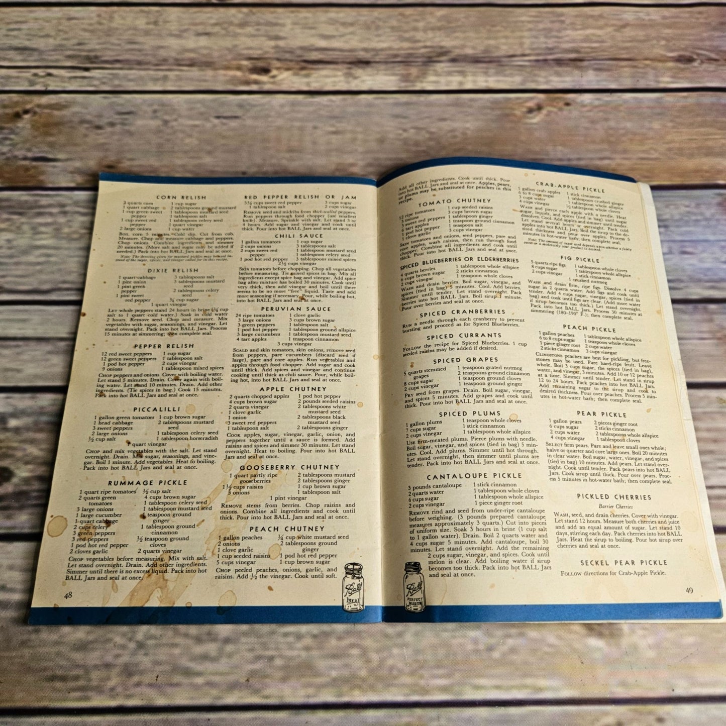 Vintage Cookbook Ball Jar Blue Book Home Canning Freezing Recipes Methods 1941 Paperback Booklet