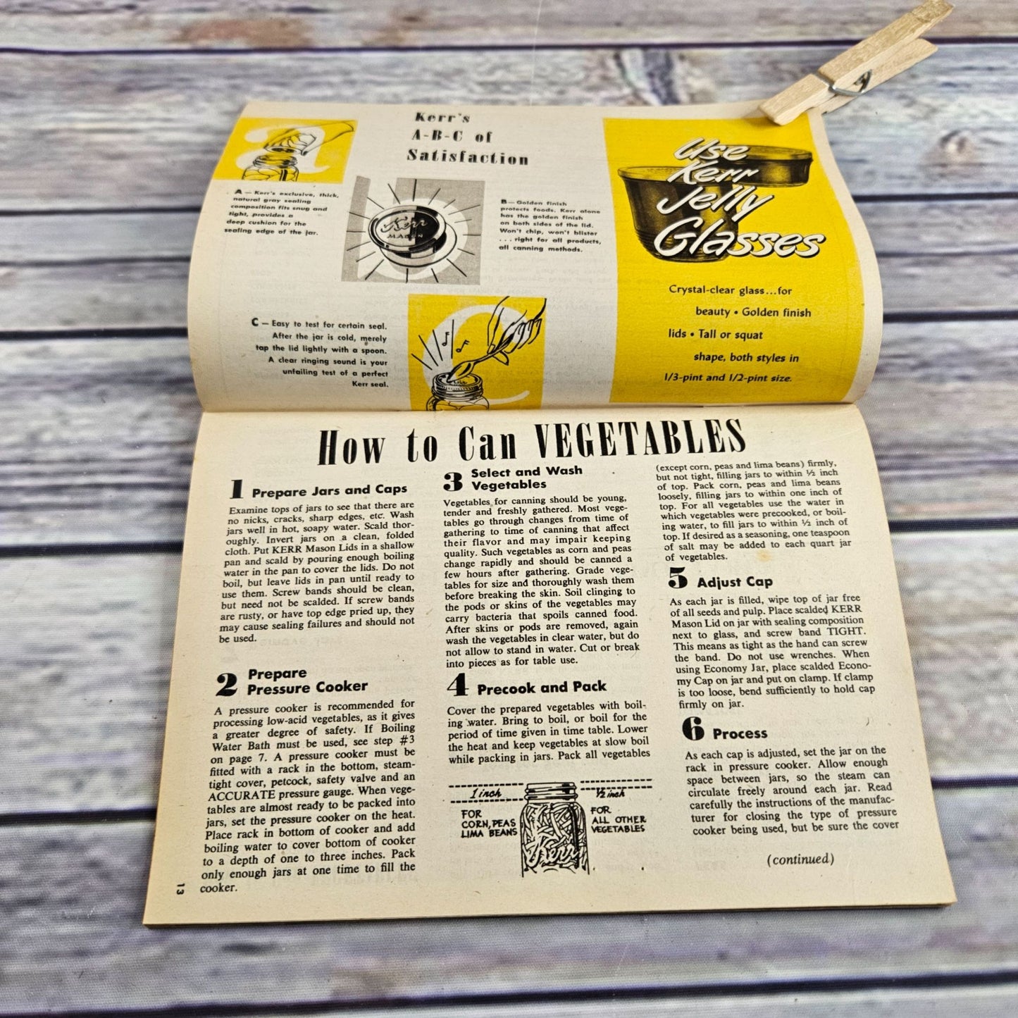 Vintage Kerr Home Canning Cookbook Guide to Better Canning Instructions Recipes 1951 Paperback Booklet