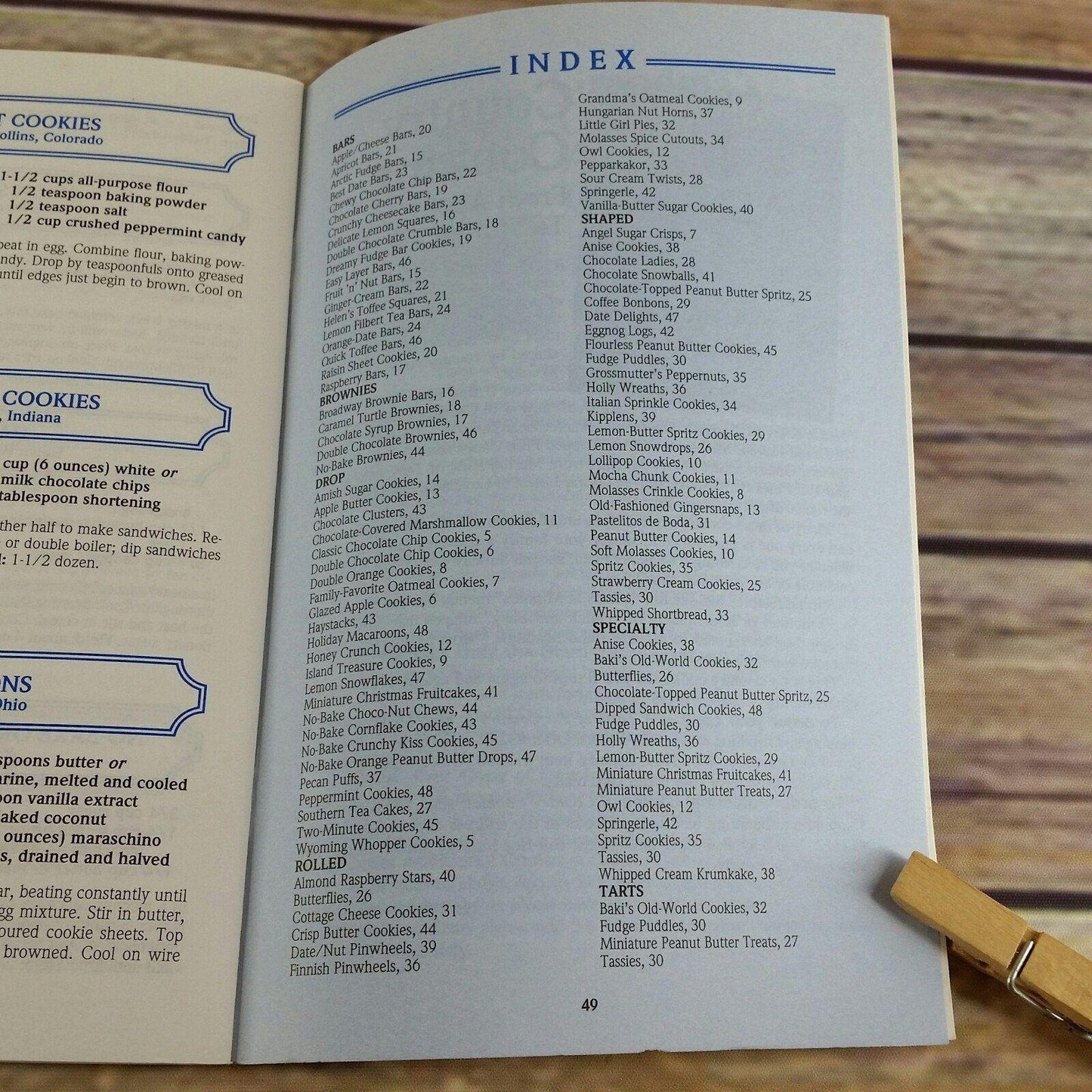 Vintage Cookbook Country Cookies Booklet Nancy Mack 1993 Reiman Pub Cookie Recipes Booklet Family Favorites Brownies Bars Holiday Quick