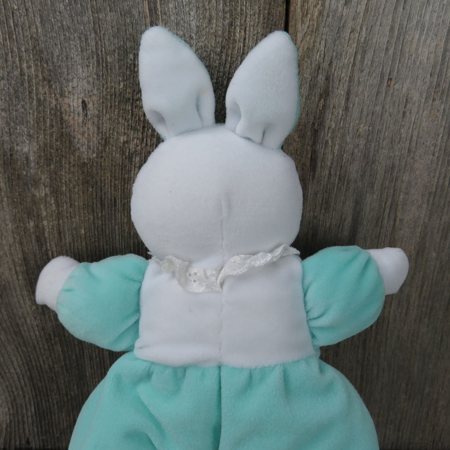 My First Bunny Plush Rattle Green White Velour Rabbit Baby Connection Stuffed Animal