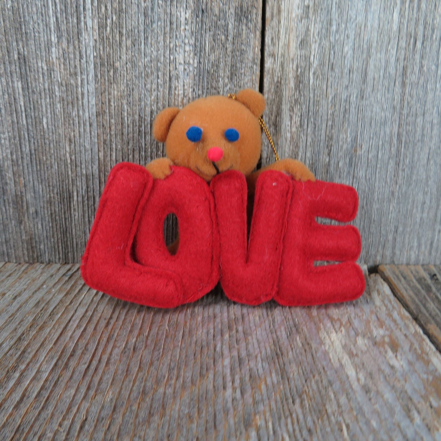 Teddy Bear Plush Love Ornament Russ Berrie Christmas Red Standing