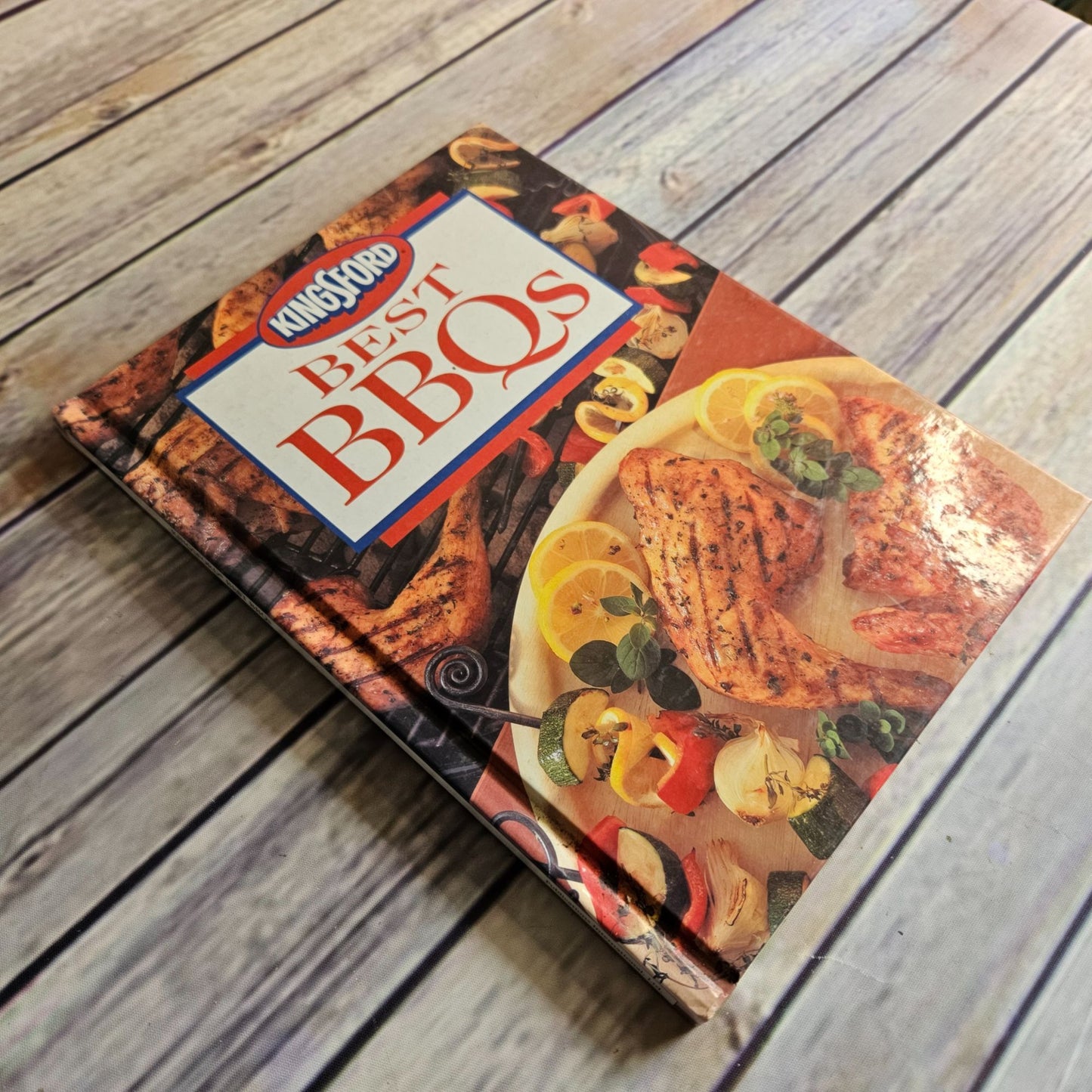 Vintage BBQ Cookbook Kingsford Barbecue Favorite Recipes 1995 Charcoal BBQ Recipes BBQing Food Basics Meats Poultry Seafood Smoked Sides