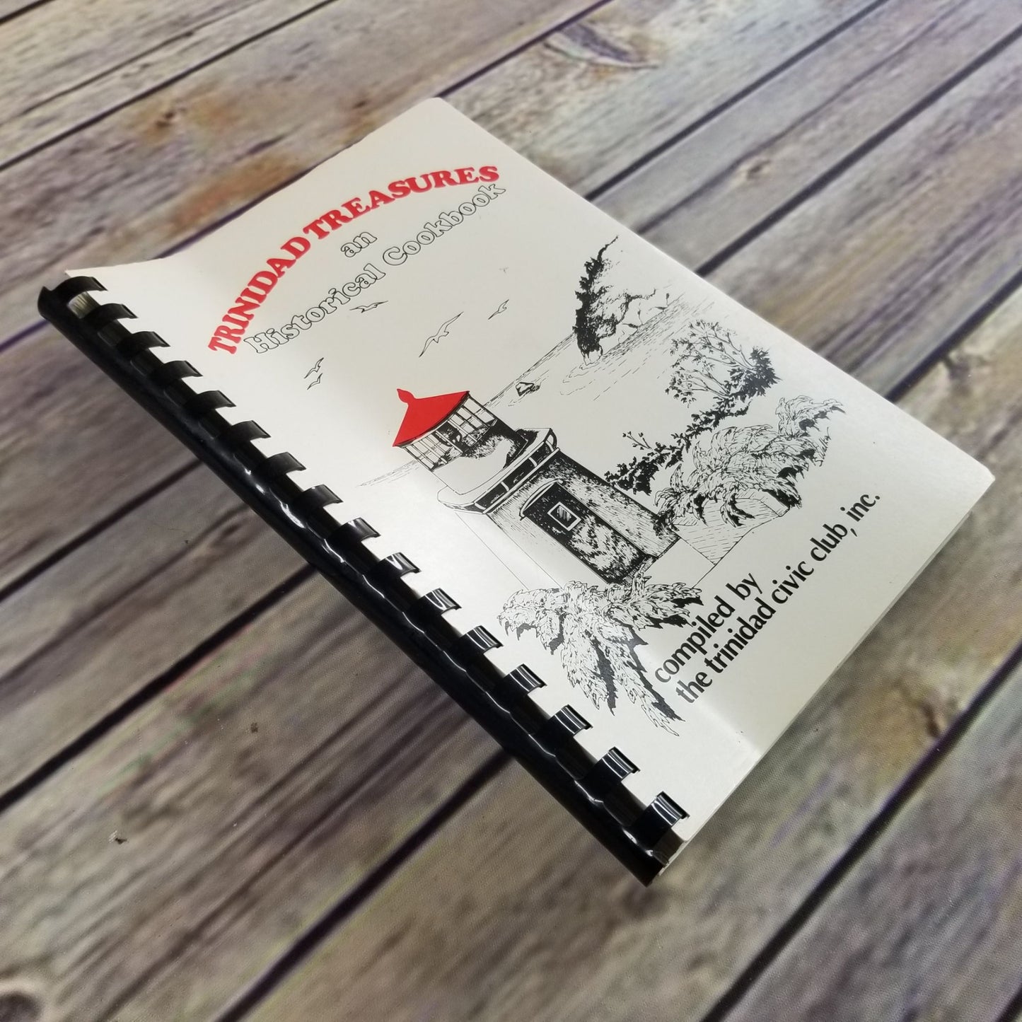 Vintage California Cookbook Trinidad Treasures Civic Club Historical 1977 Spiral Bound Recipes Historical Cook Book