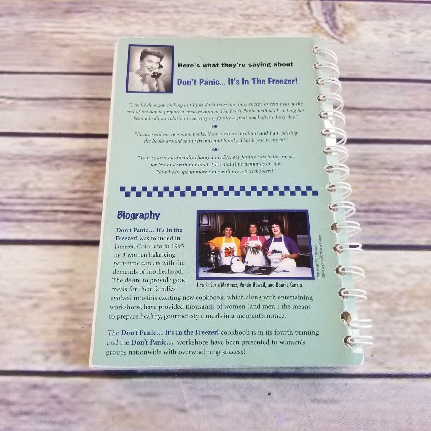 Vintage Cookbook Don't Panic It's In the Freezer Make Ahead Recipes Meal Prep 1997 Spiral Bound