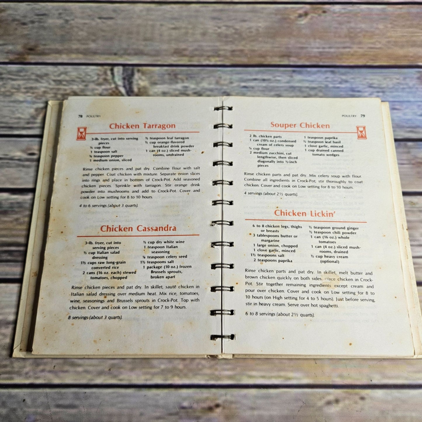 Rival Crock Pot Cookbook Slow Cooker Recipes 1975 Spiral Bound Hardcover