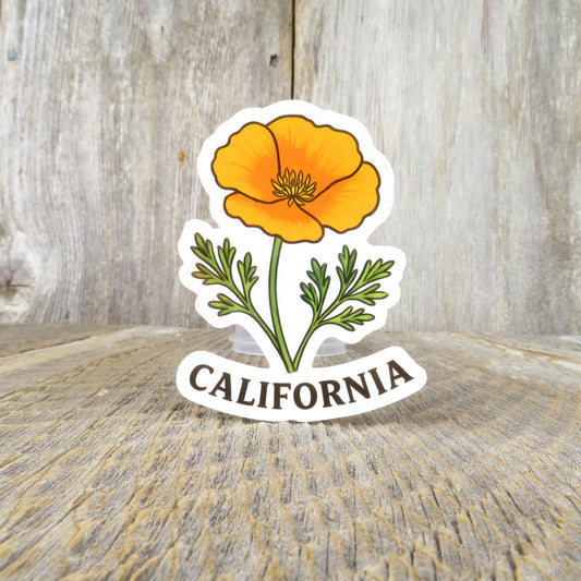 California Poppy Sticker State Flower Travel Souvenir