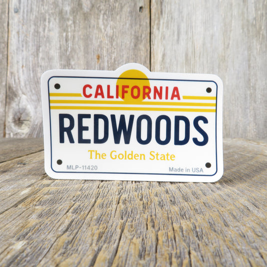 California License Plate Redwoods Sticker The Golden State Souvenir