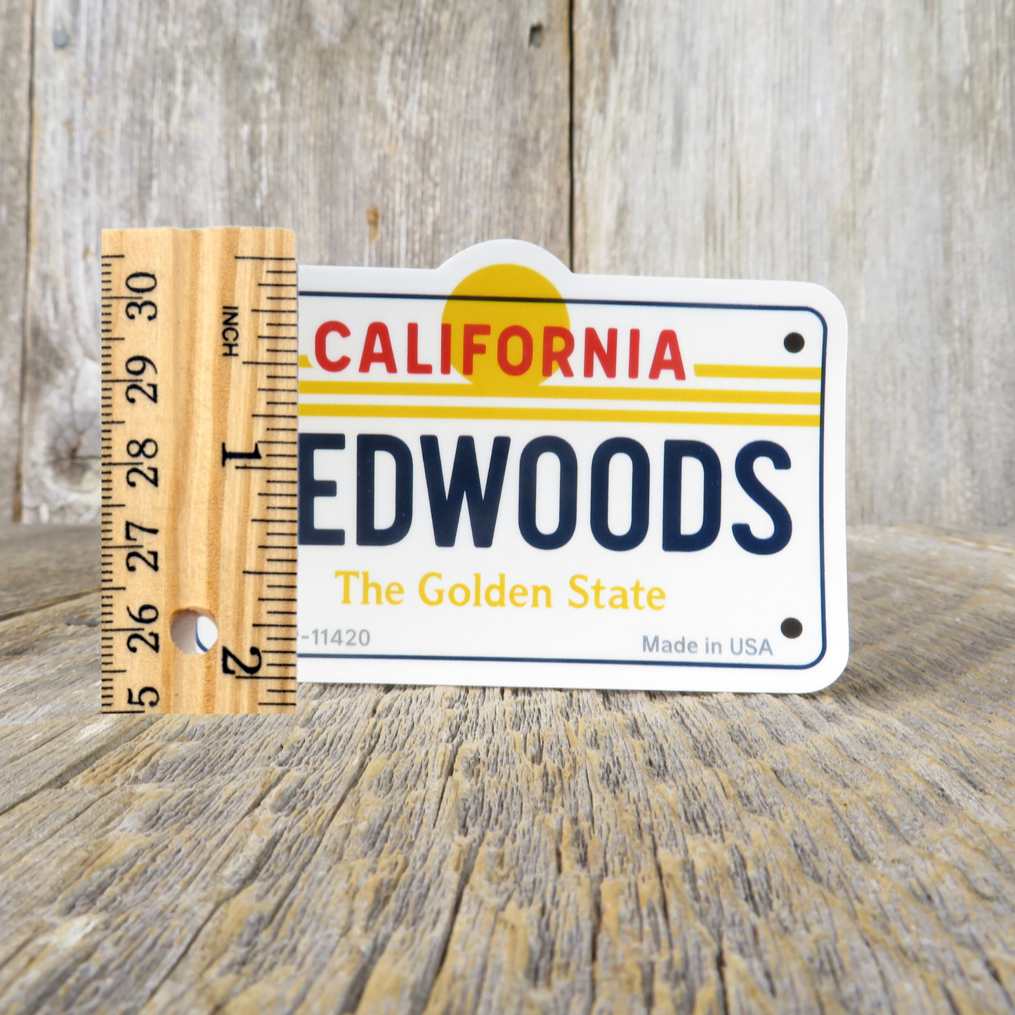 California License Plate Redwoods Sticker The Golden State Souvenir