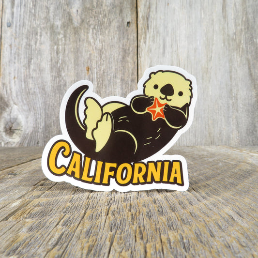 California Sea Otter with Starfish Sticker Souvenir Travel Sticker