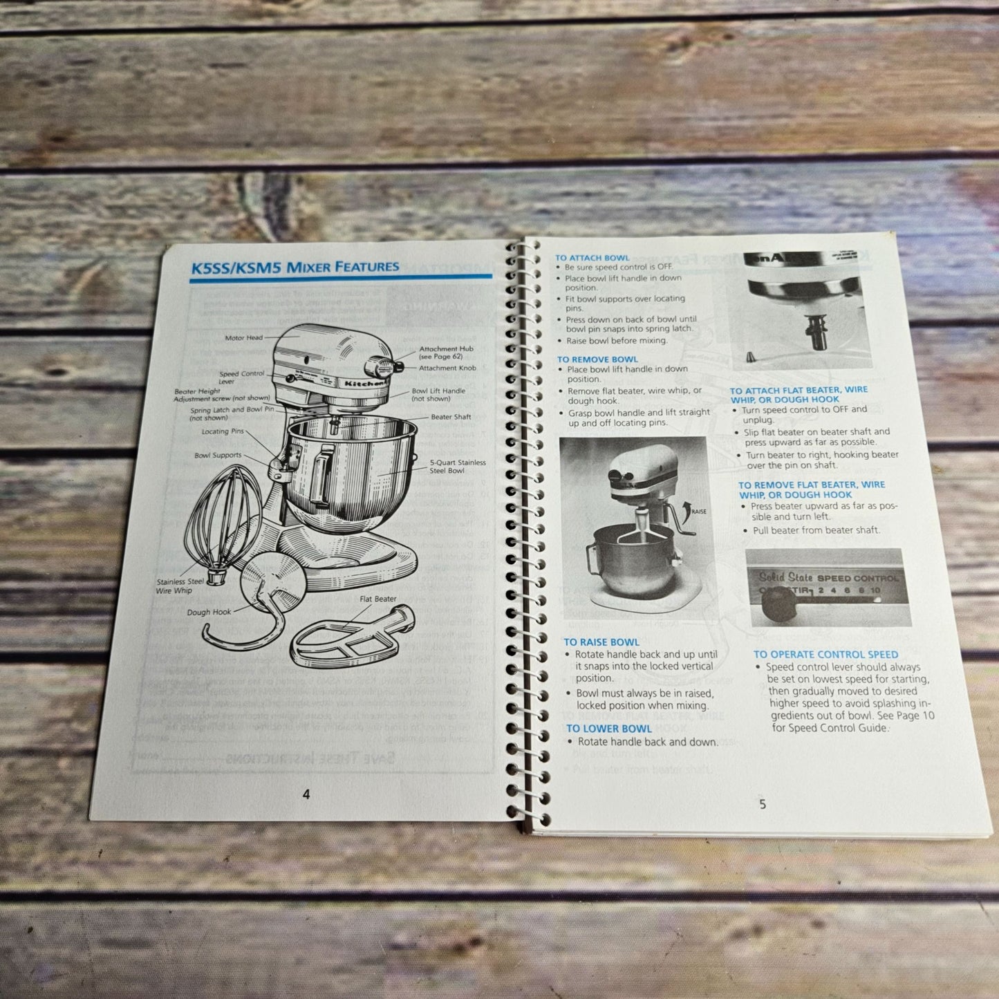 Kitchen Aid Mixers Attachments Recipes Instructions K45SS KSM90 Spanish English
