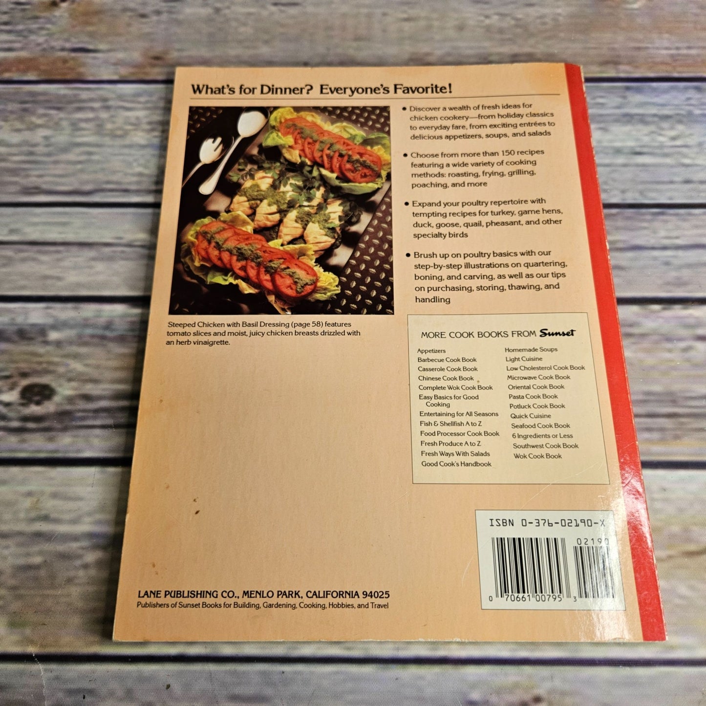 Vintage Cookbook Sunset Fresh Ways with Chicken Turkey Poultry 1990 Paperback Book Sunset Magazine