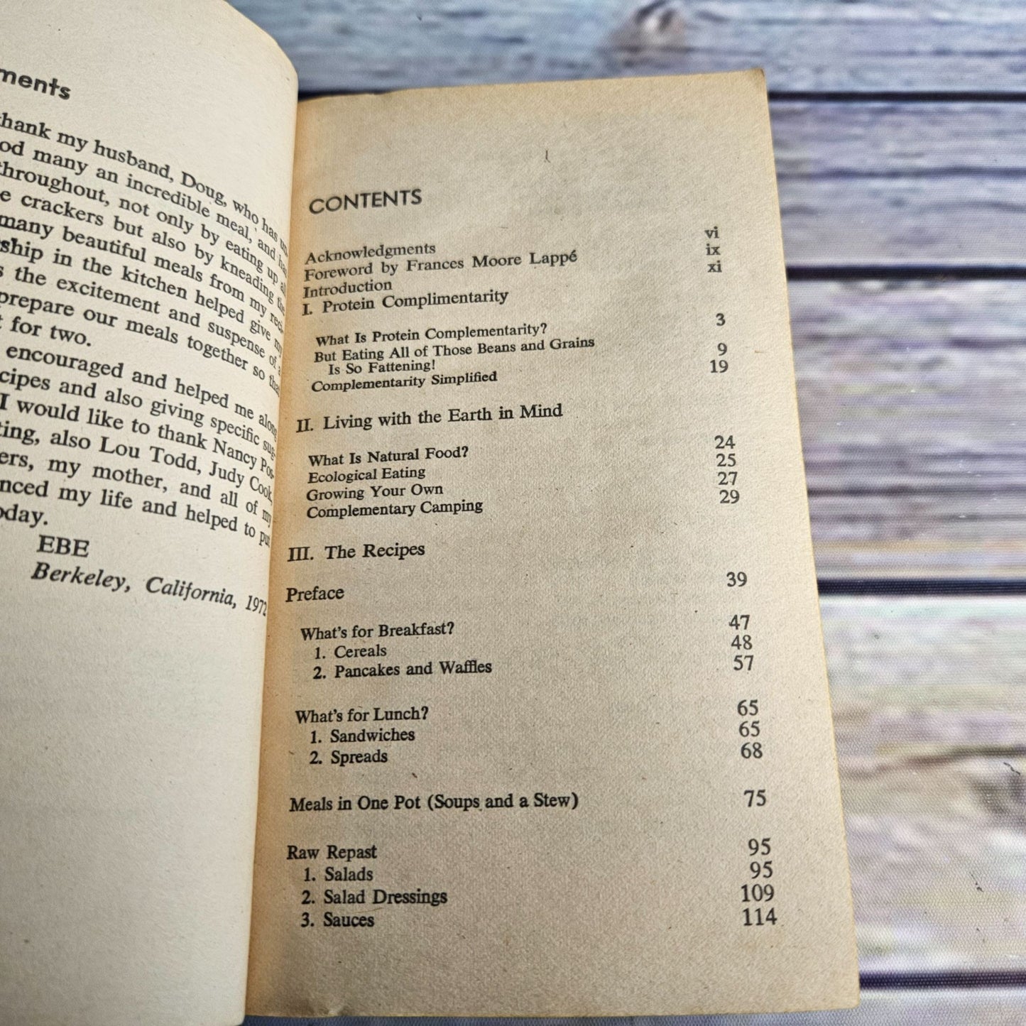 Vintage Cookbook Recipes for a Small Planet High Protein Meatless Cooking 1977 Vegetarian Paperback 14th Printing
