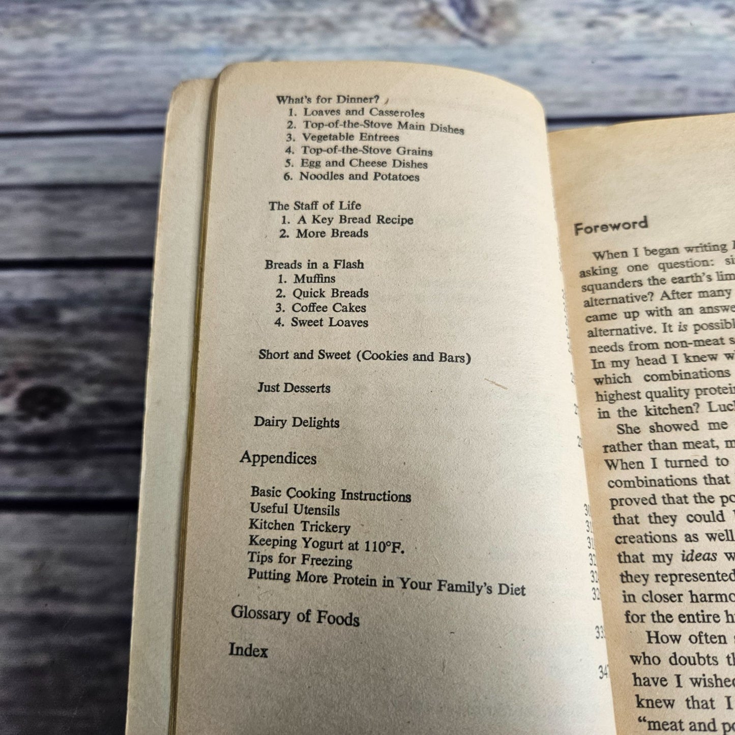 Vintage Cookbook Recipes for a Small Planet High Protein Meatless Cooking 1977 Vegetarian Paperback 14th Printing