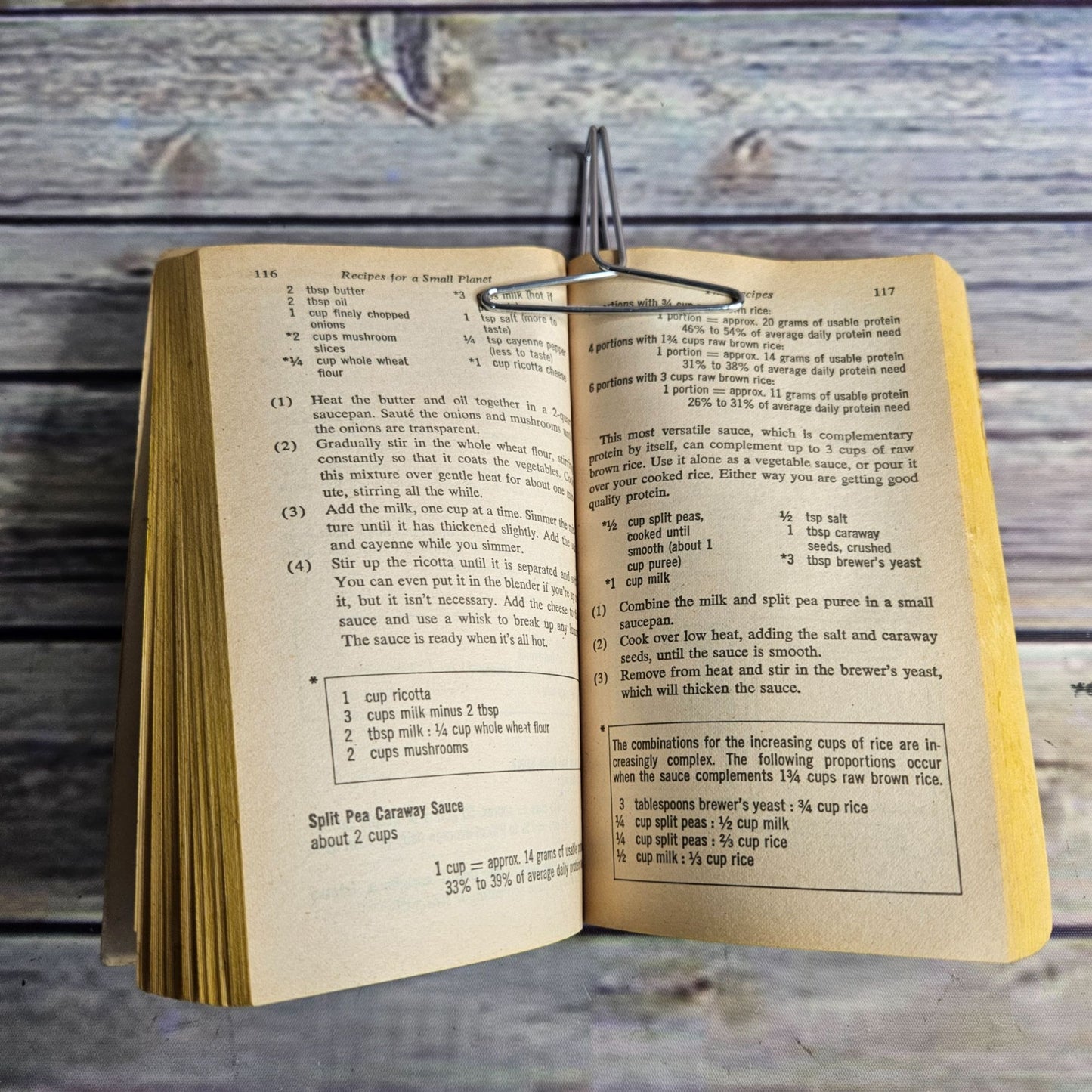 Vintage Cookbook Recipes for a Small Planet High Protein Meatless Cooking 1977 Vegetarian Paperback 14th Printing