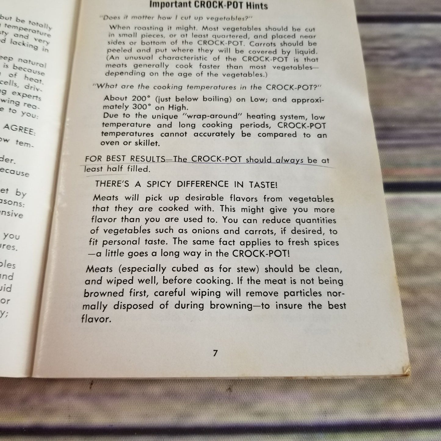 Vintage Rival Crock Pot Cookbook Owner's Manual Model Recipes Slow Cooker 3300 3100-3103 Paperback Booklet