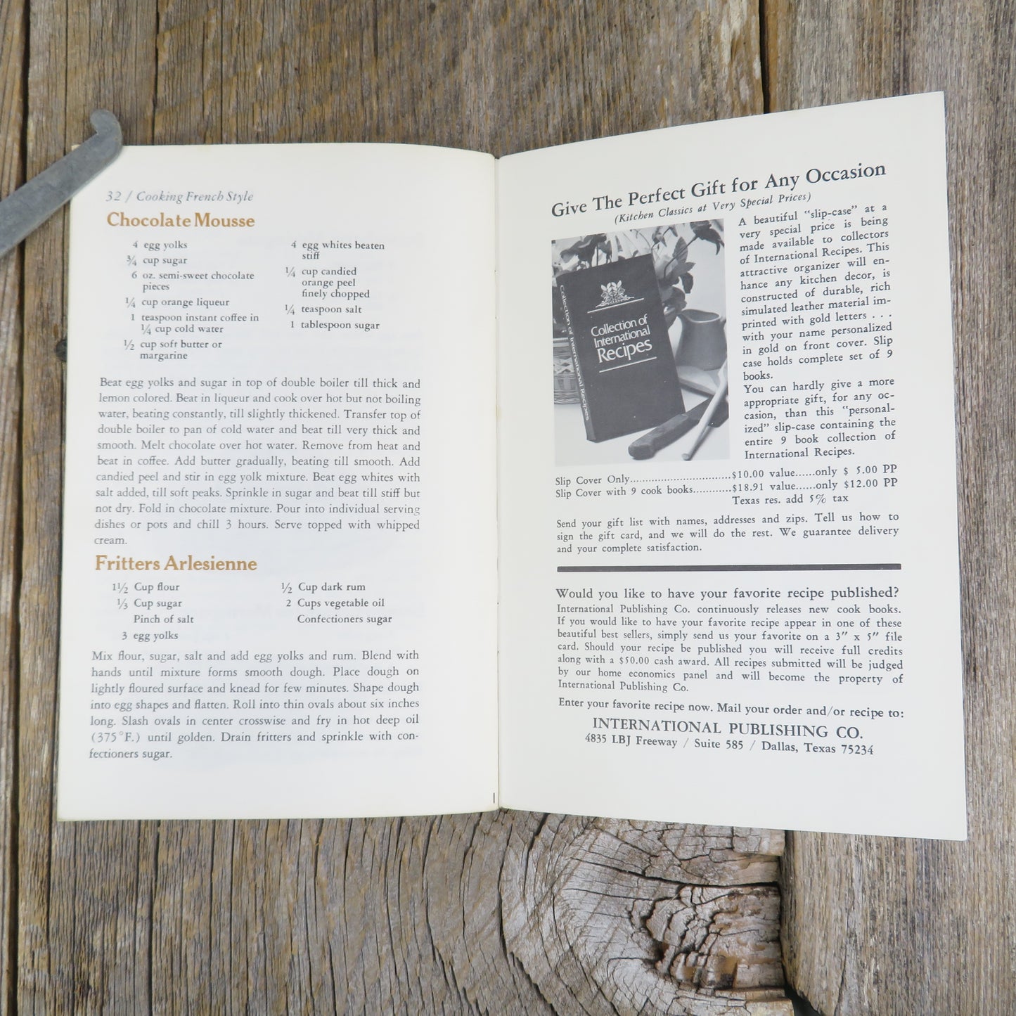 Vintage Cookbook Cooking French Style International Publishing August 1979