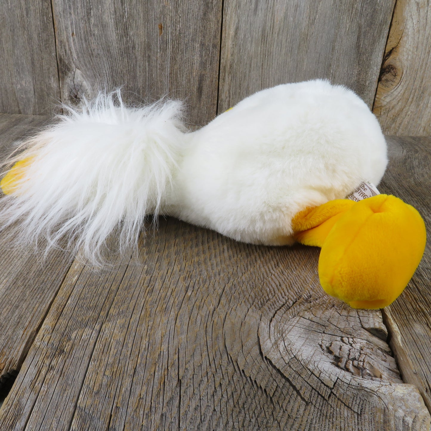 Vintage Ganzbros White Duck Plush Floppy Lying Bird Stuffed Animal Easter Heritage Collection 1989
