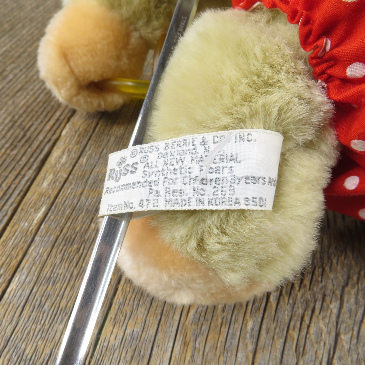 Vintage Gorilla with Pacifier Chee Chee Plush Monkey Russ Berrie Stuffed Animal