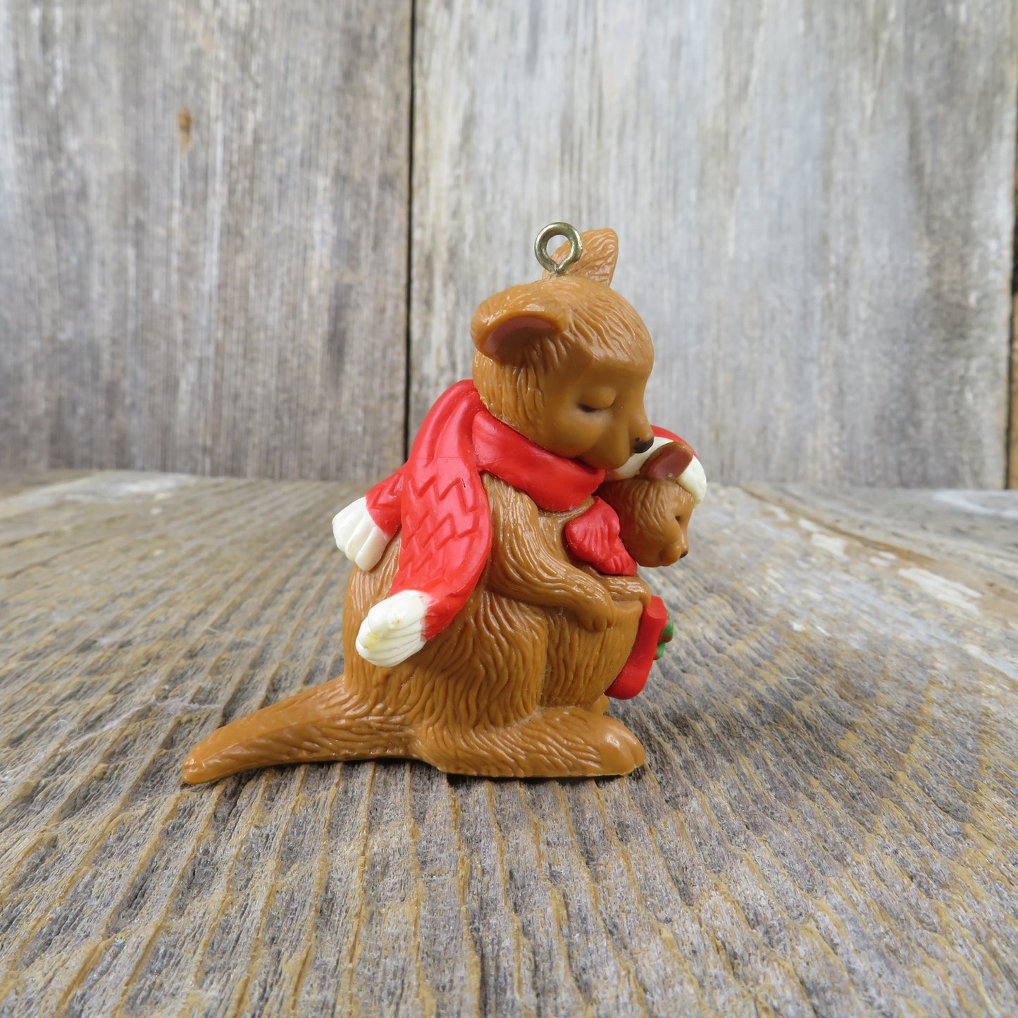 Vintage Kangaroo Mom and Baby Christmas Ornament By Avon