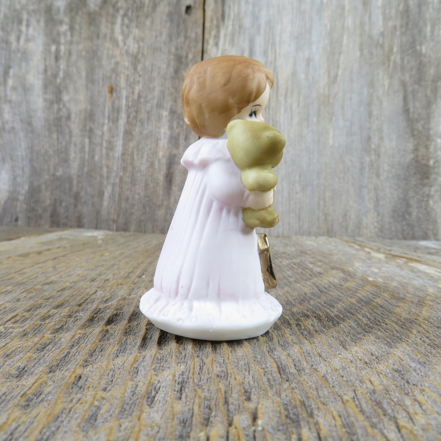 Growing Up Birthday Girl Enesco Figurine 1st Year Cake Topper 1982 Child One Year Teddy Bear
