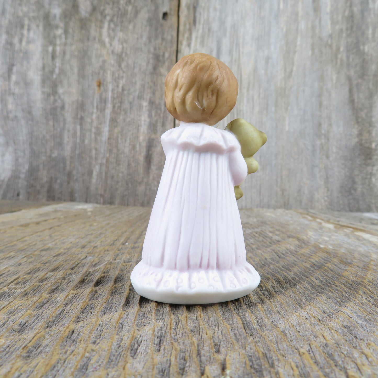 Growing Up Birthday Girl Enesco Figurine 1st Year Cake Topper 1982 Child One Year Teddy Bear