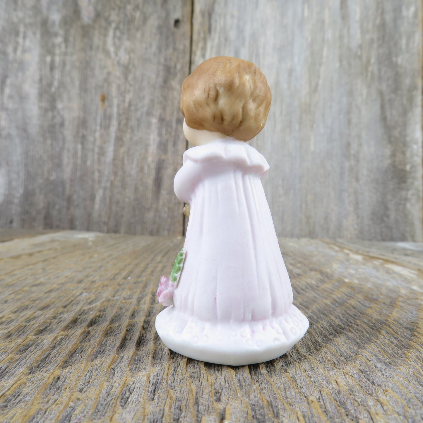 Growing Up Birthday Girl Enesco Figurine 1st Year Cake Topper 1982 Child One Year Teddy Bear