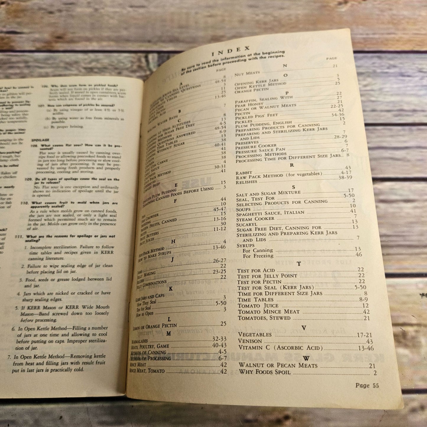 Vintage Kerr Home Canning and Freezing Book Cookbook Recipes 1958 Booklet Food Preservation Promo Ads Advertising