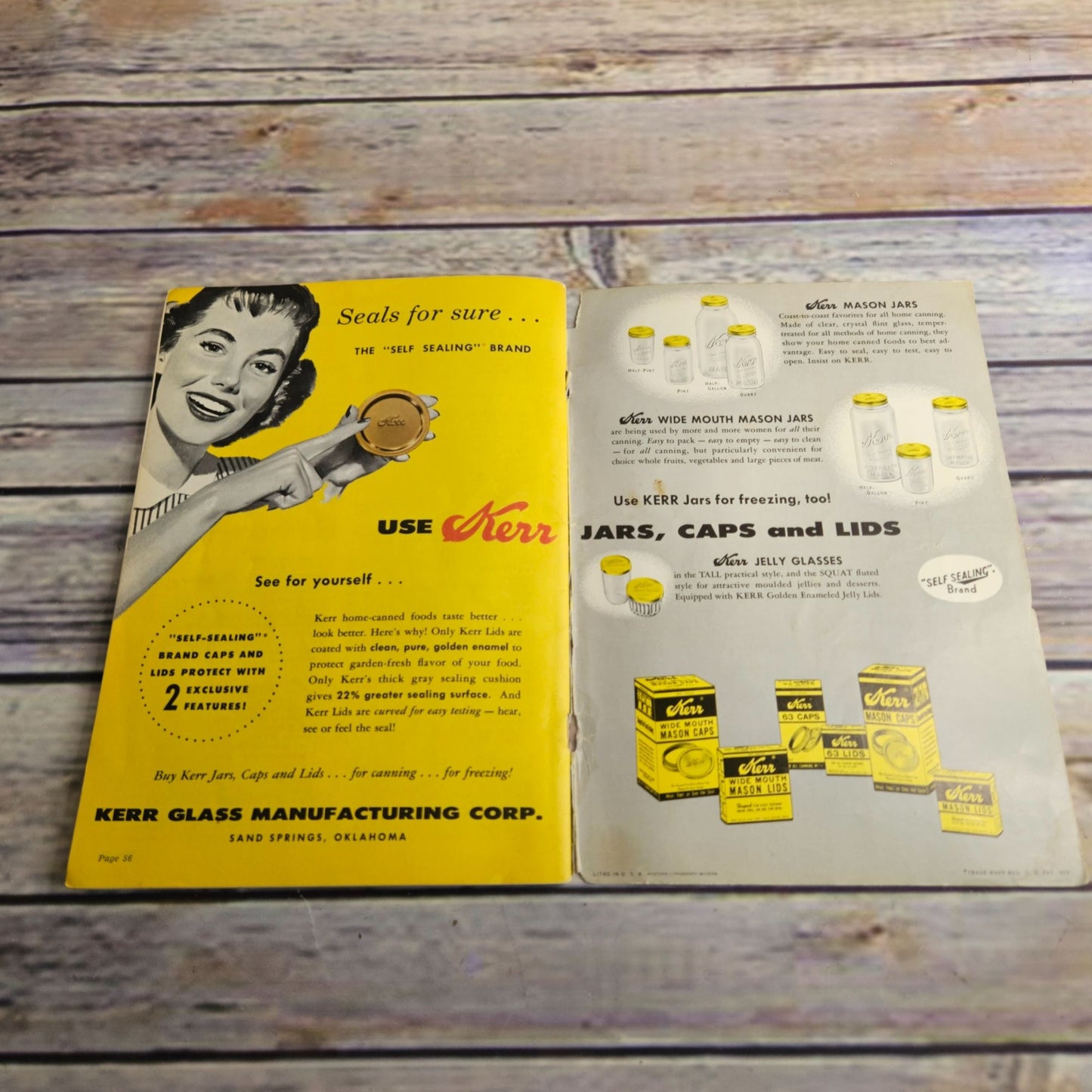Vintage Kerr Home Canning and Freezing Book Cookbook Recipes 1958 Booklet Food Preservation Promo Ads Advertising