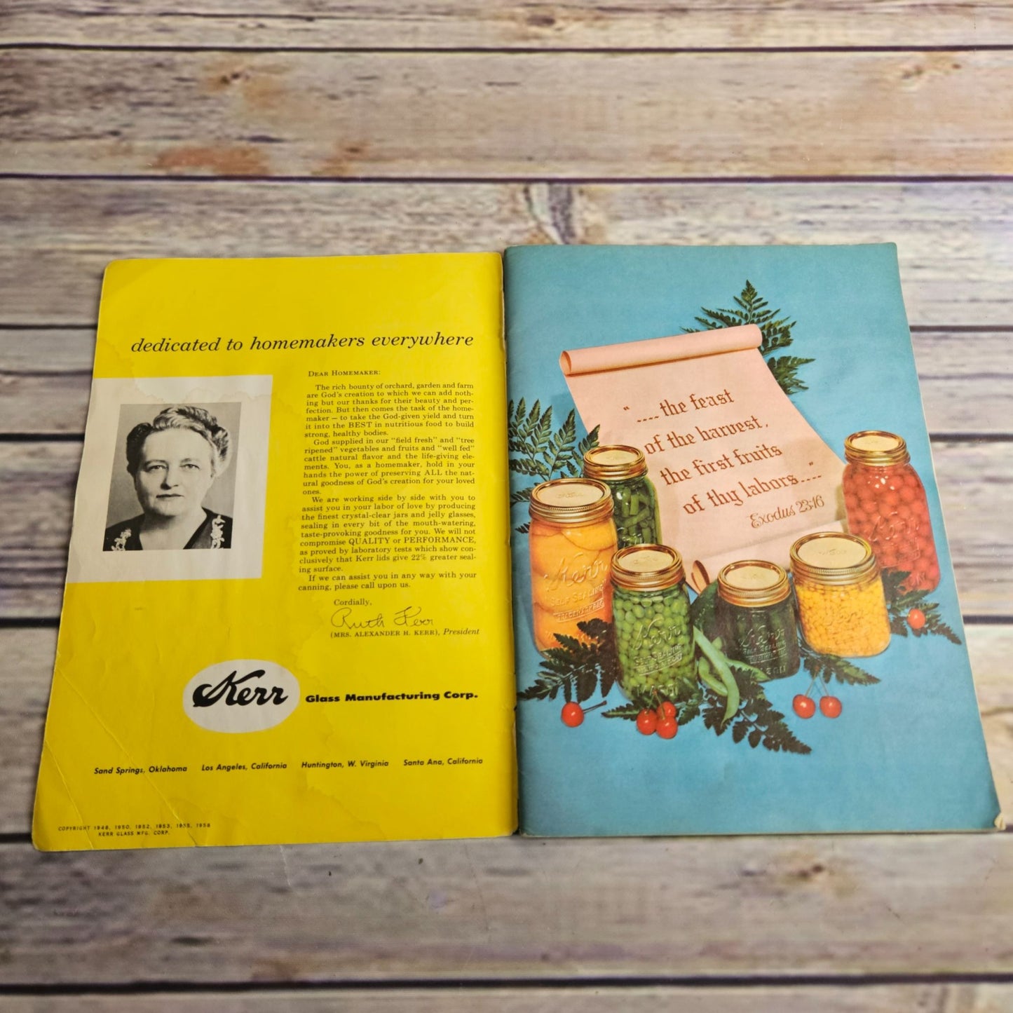 Vintage Kerr Home Canning and Freezing Book Cookbook Recipes 1958 Booklet Food Preservation Promo Ads Advertising