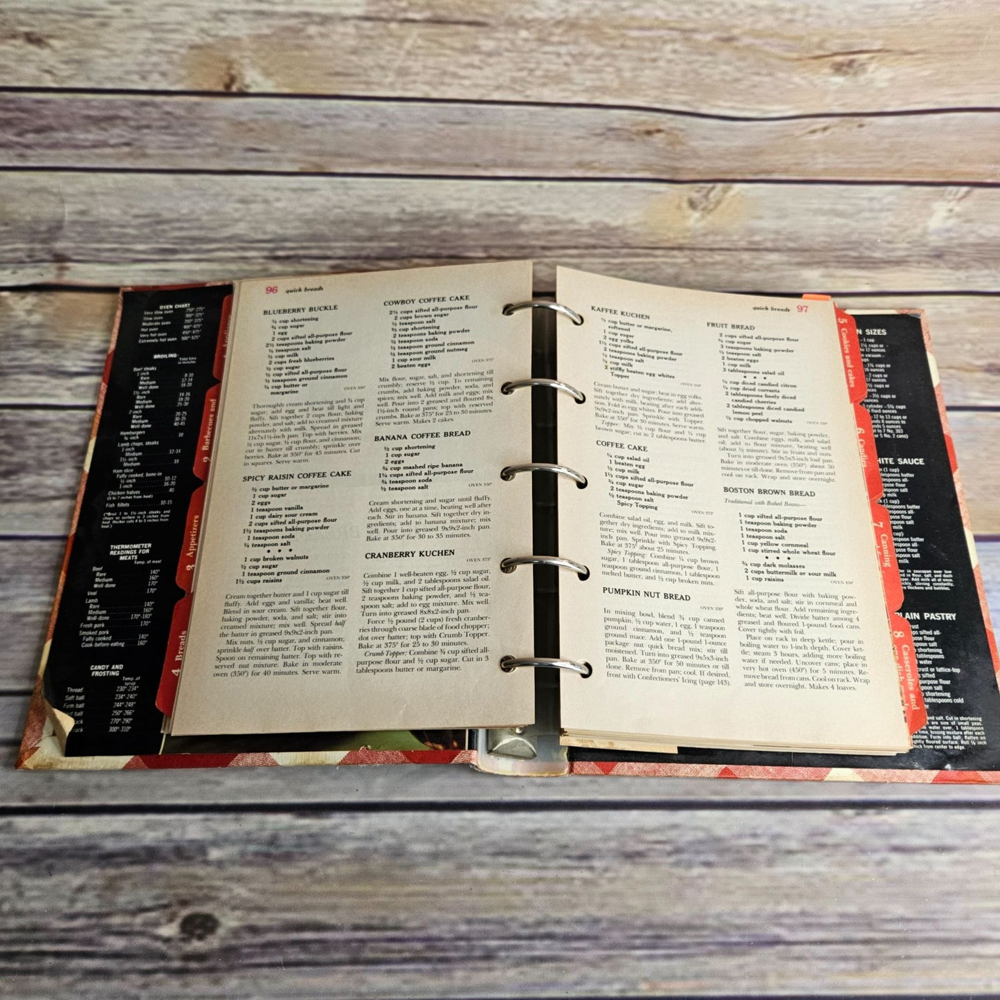 Vintage Better Homes and Gardens New Cookbook Recipes 5 Ring Binder Hardcover 1970s