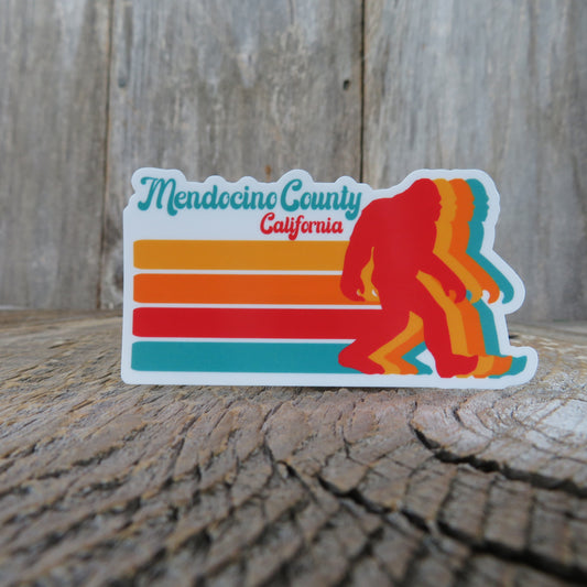 Mendocino California Bigfoot Sticker: Retro 3D Sticker - At Grandma's Table