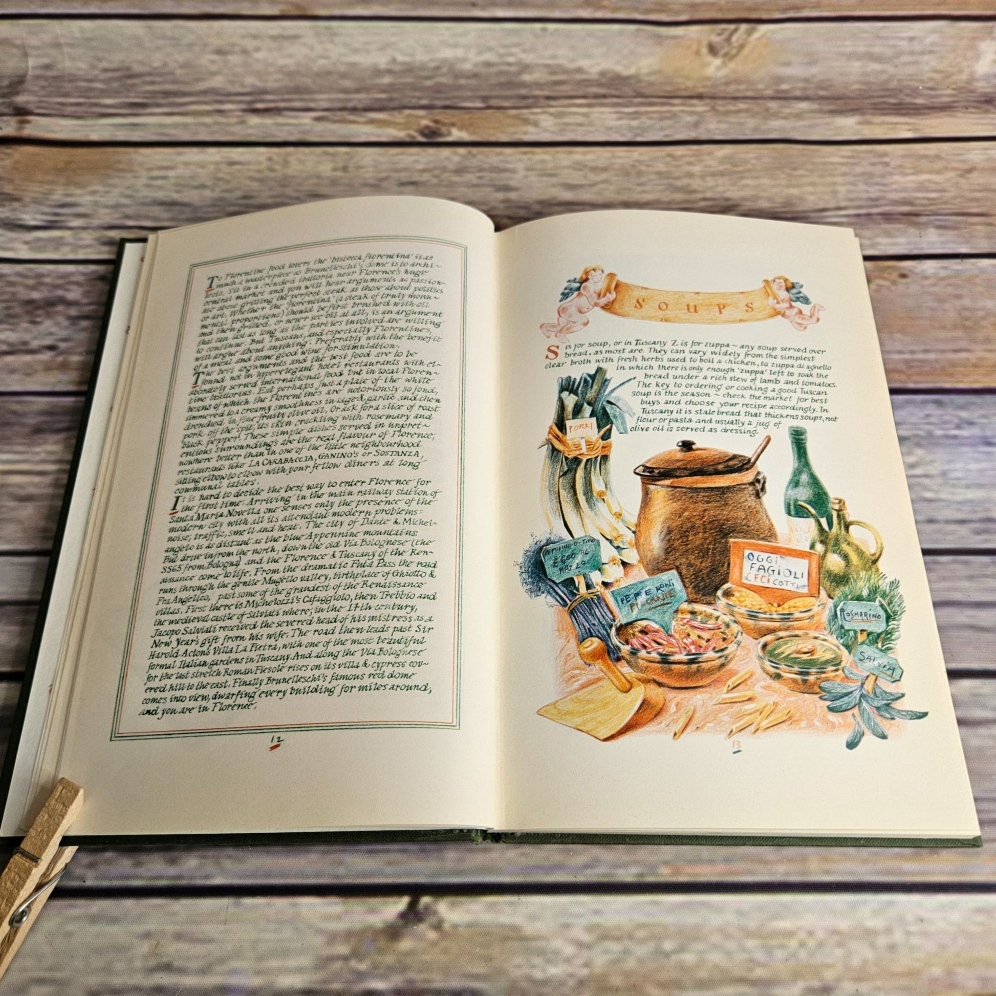 Vintage Italian Cooking Cookbook A Taste of Tuscany Leslie Forbes 1985 Hardcover Recipes NO Dust Jacket - At Grandma's Table