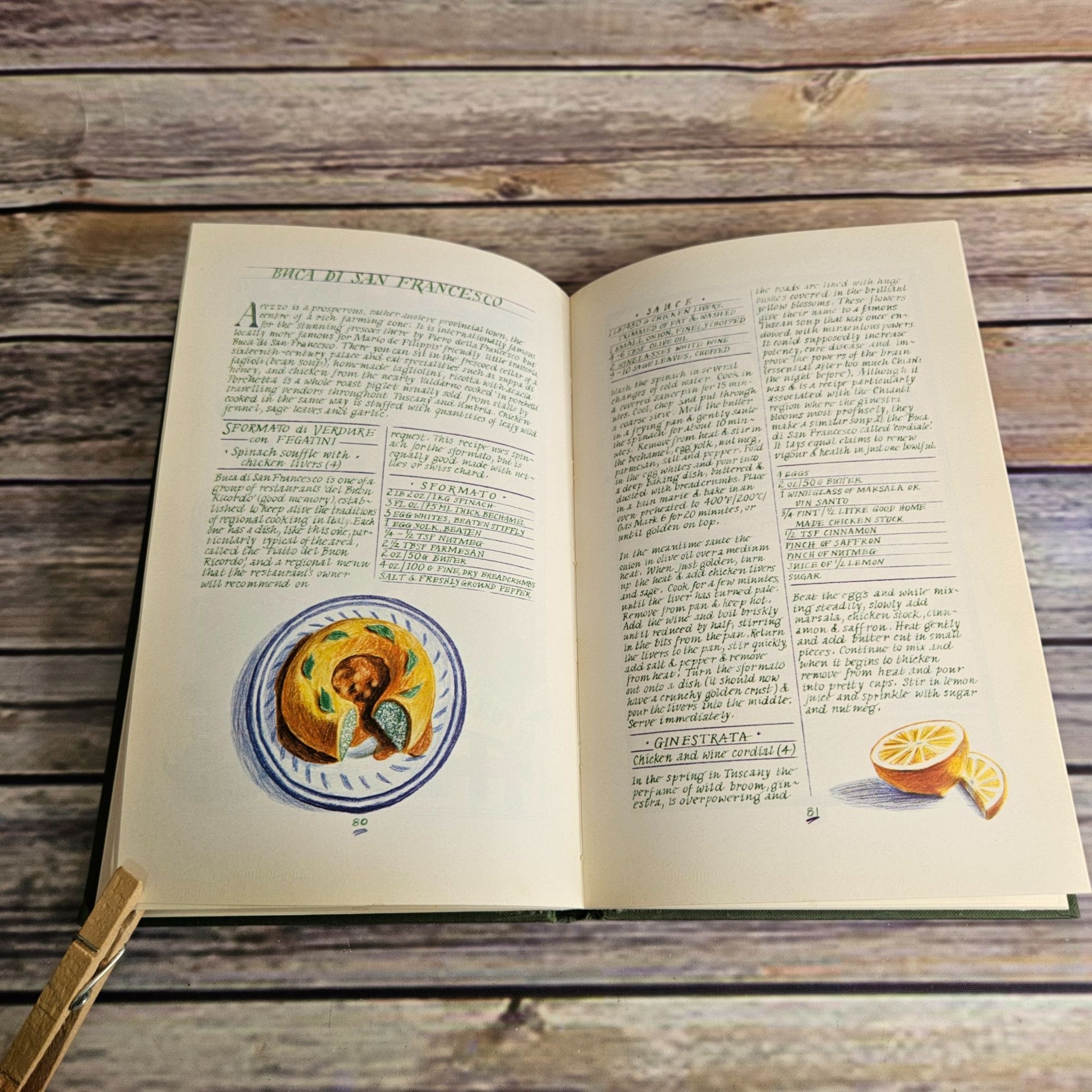 Vintage Italian Cooking Cookbook A Taste of Tuscany Leslie Forbes 1985 Hardcover Recipes NO Dust Jacket - At Grandma's Table
