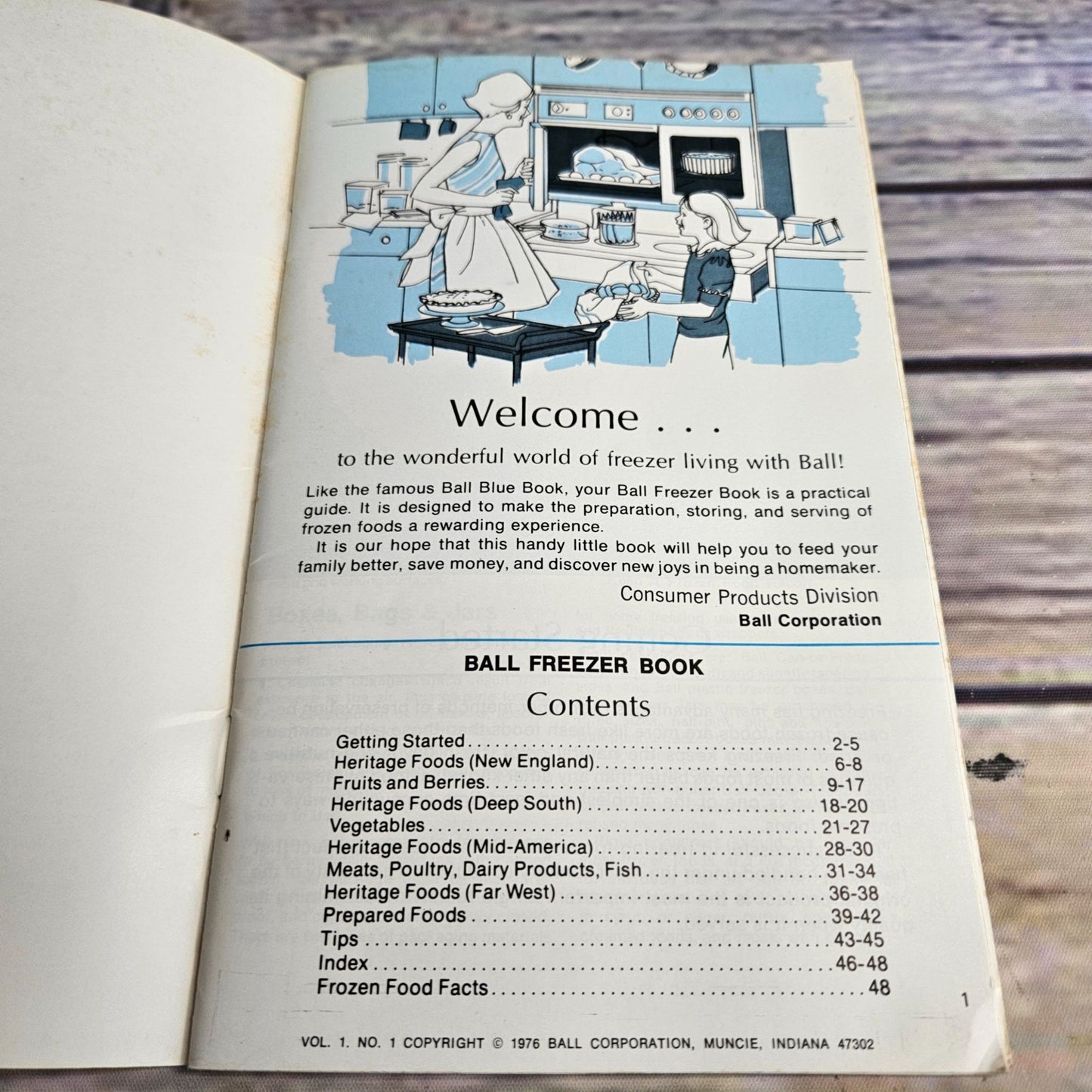 Vintage Cookbook Ball Jar Freezer Book Instructions Recipes Paperback Booklet 1976 1970s