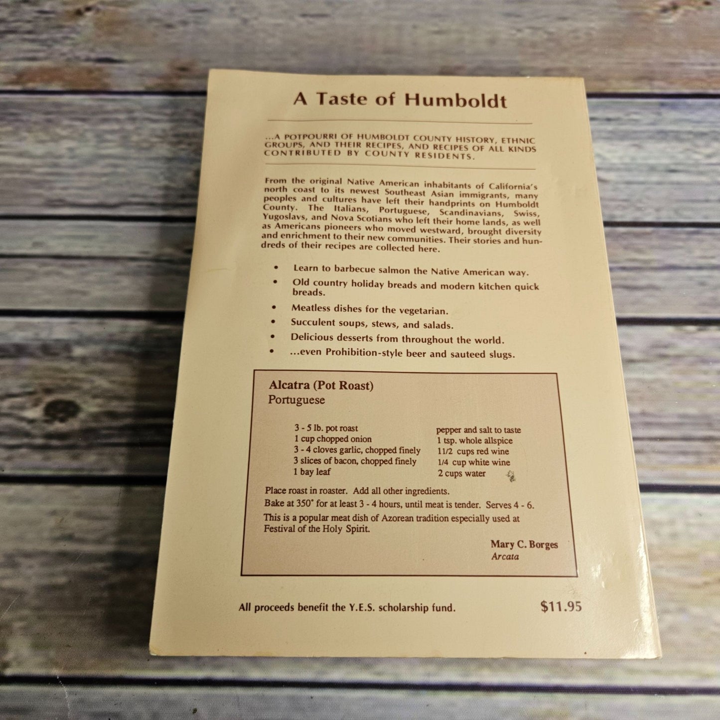 A Taste of Humboldt Cookbook Arcata California HSU Historical Ethnic 1987 Vintage State University