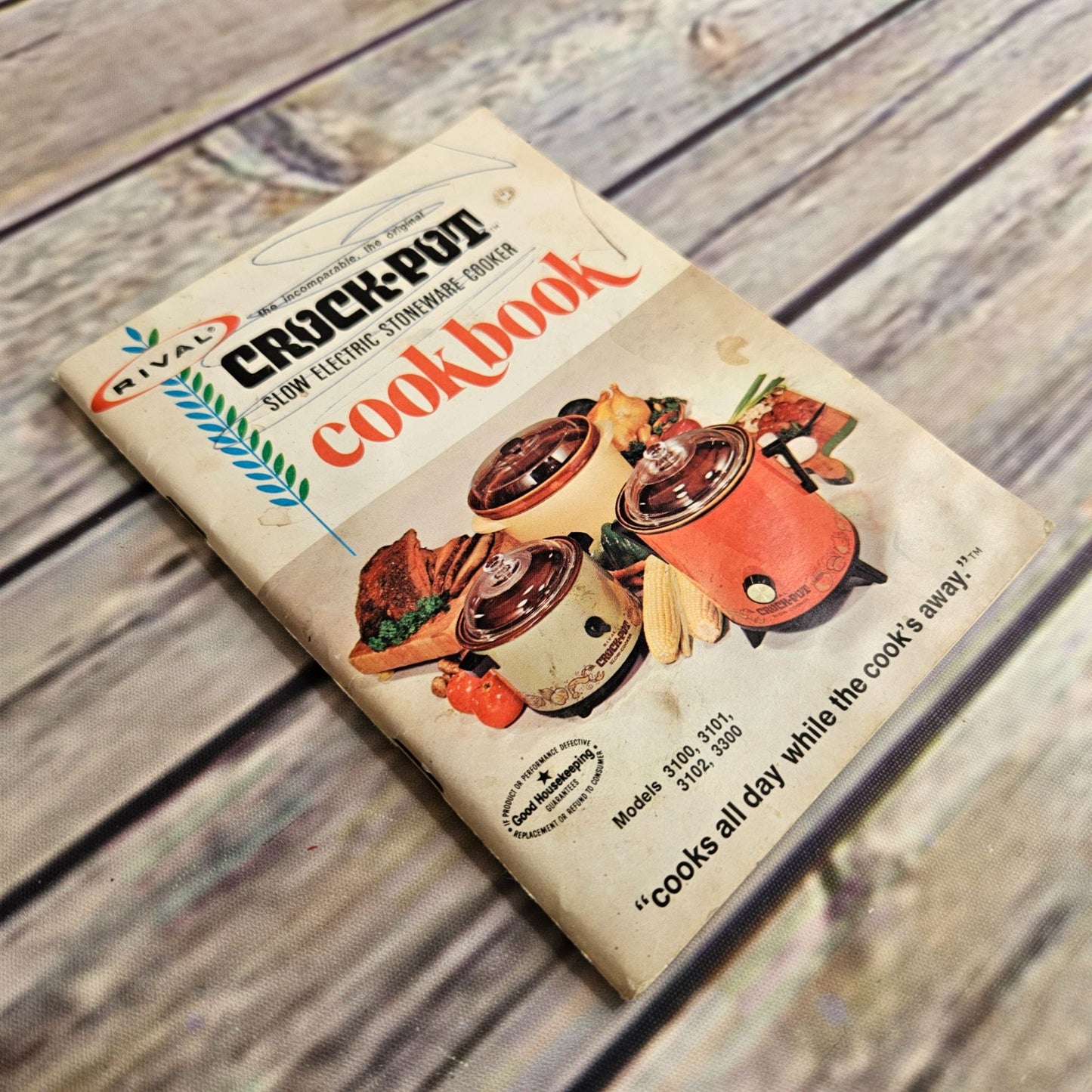 Vintage Rival Crock Pot Cookbook Owner’s Manual Recipes Slow Cooker Booklet Models 3100 3101 3102 3300 Paperback
