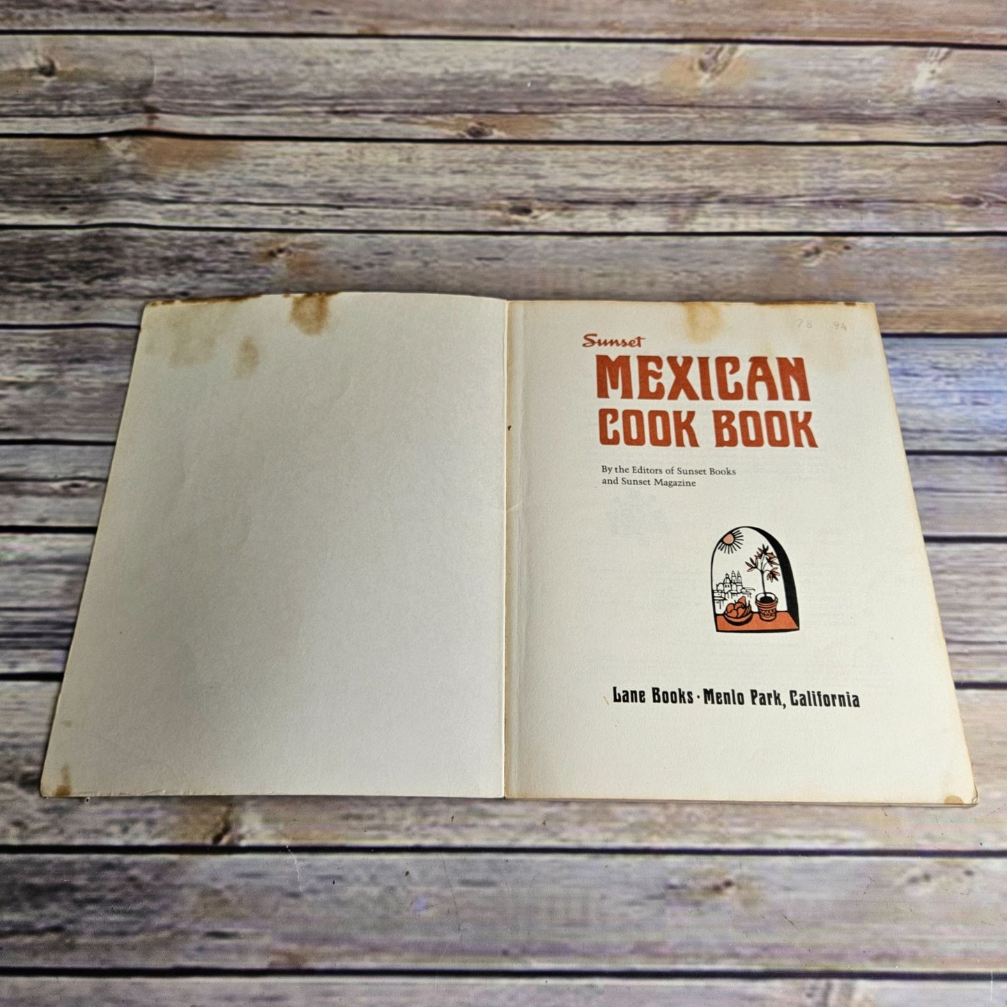 Vintage Cookbook Sunset Mexican Cook Book Tortillas Tamales Soups Salads Vegetables Rice 1974 Paperback