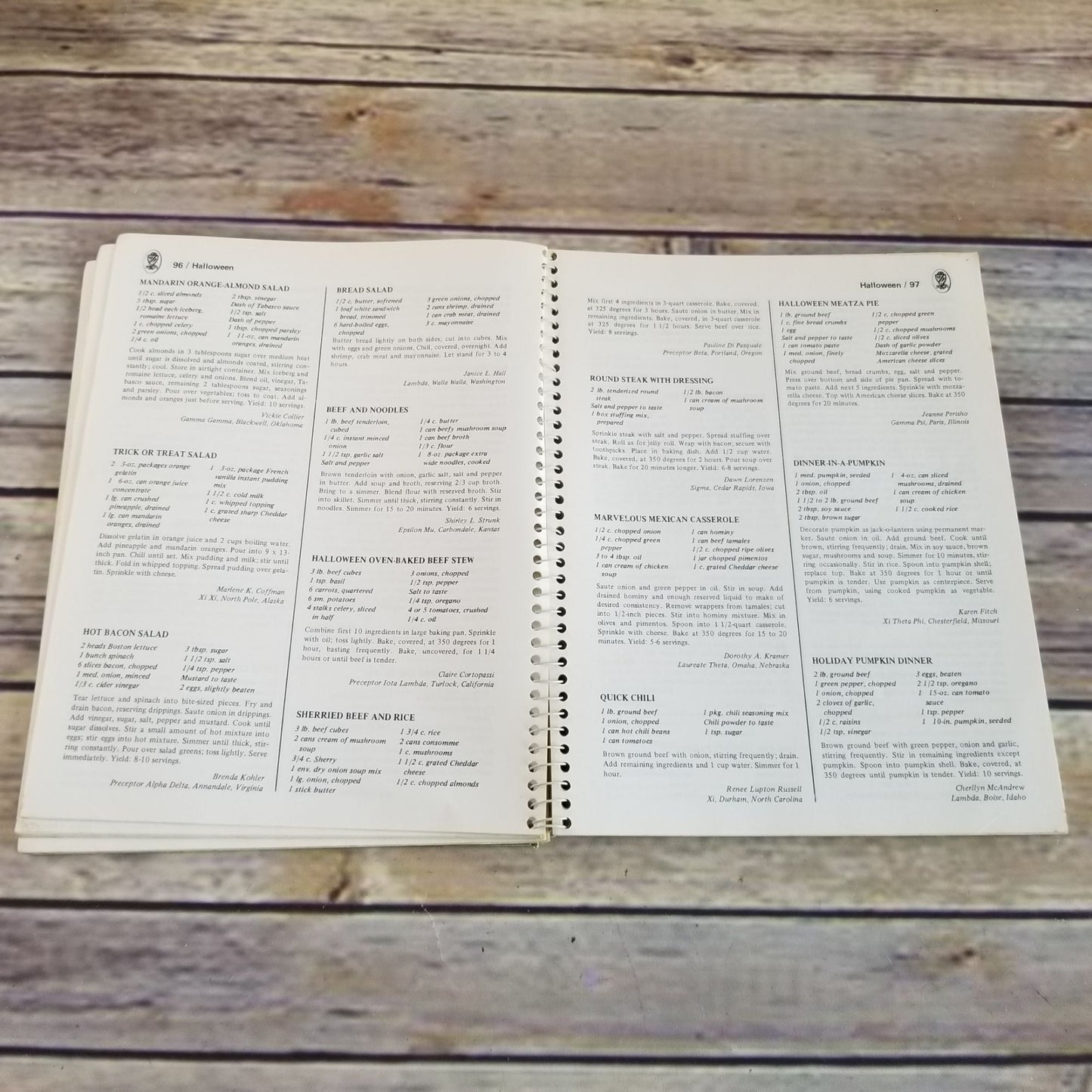 Vintage Sorority Cookbook Beta Sigma Phi Holiday Recipes 1984 12 Months of Festive Recipes 1100 Recipes Spiral Bound