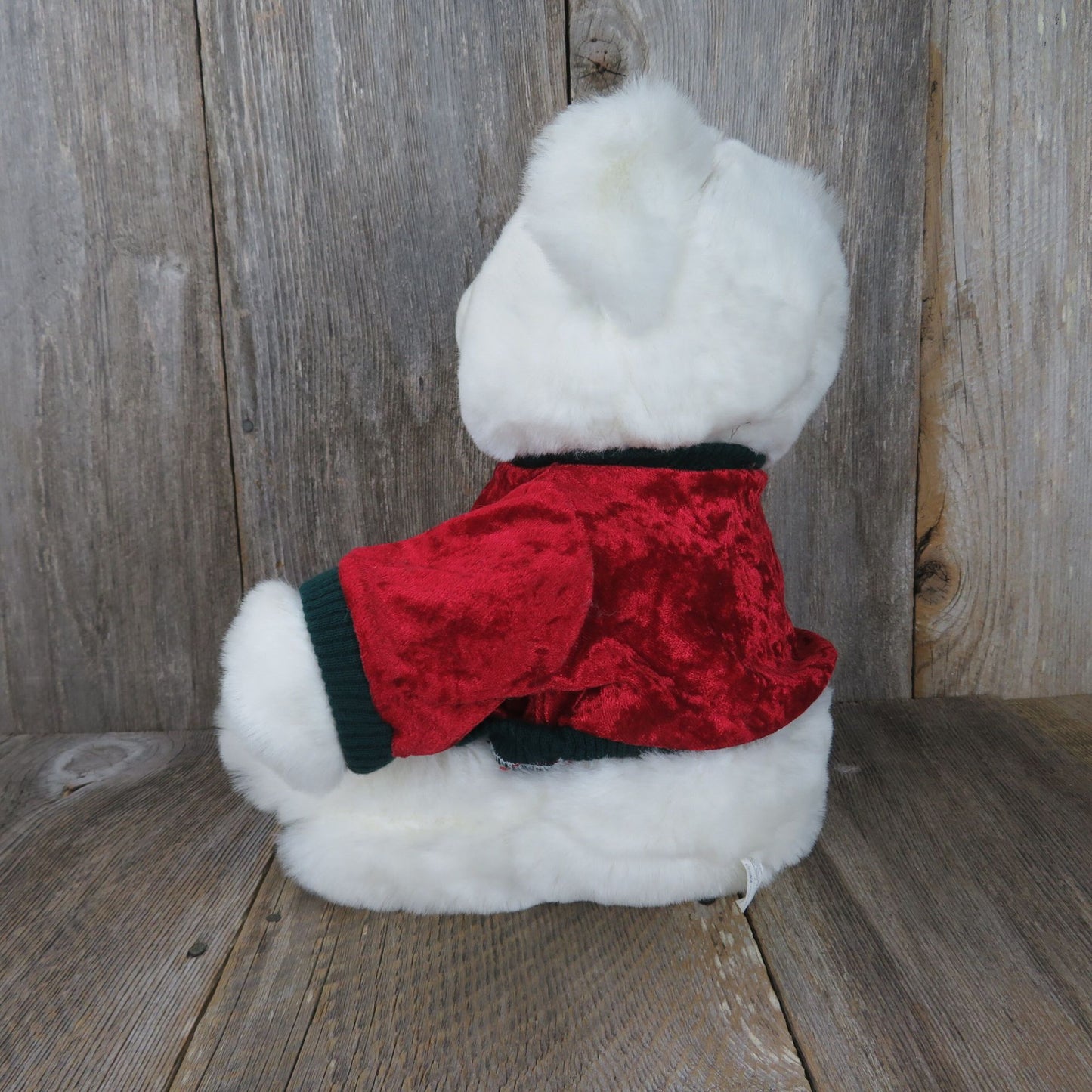 White Christmas Bear Plush Snowman Sweater Stuffed Animal Main Joy Limited 1993
