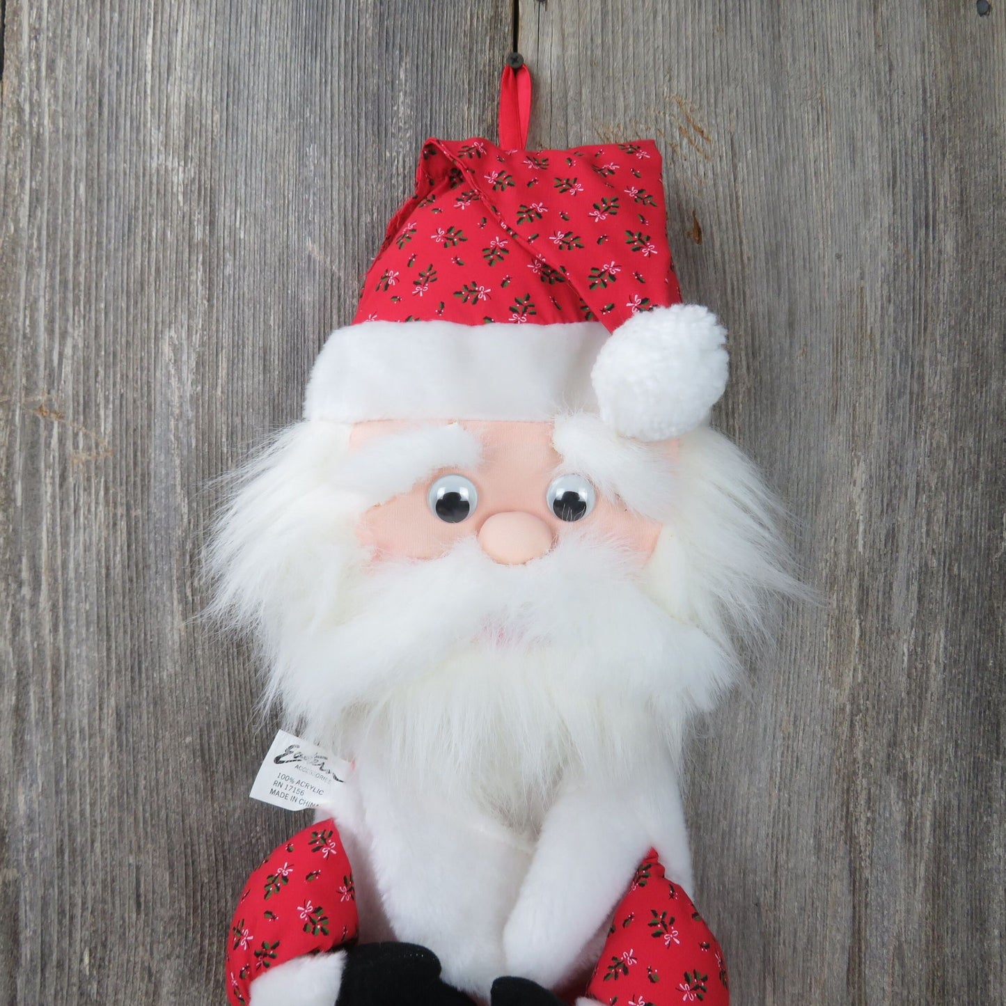 Santa Claus Plush Christmas Stocking Red Eastern Accessories Flower Hat Beard