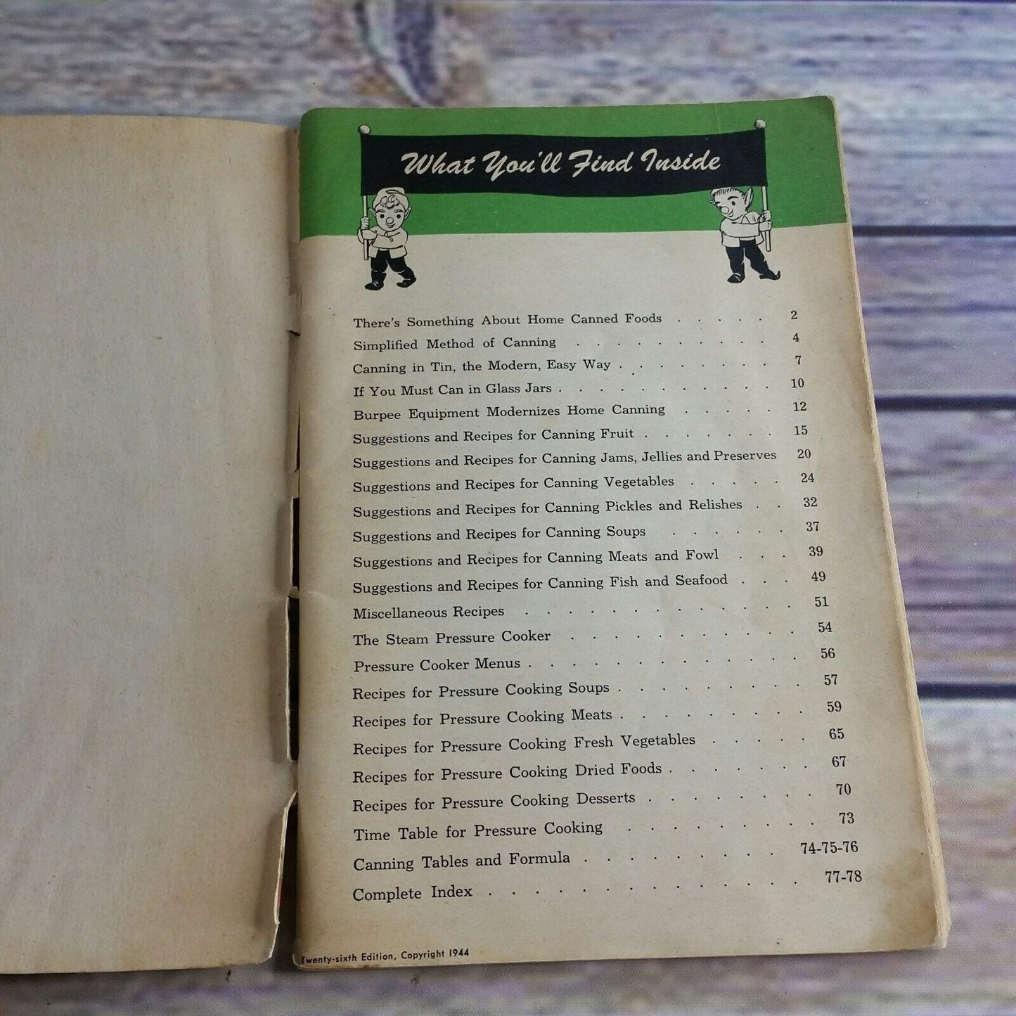 Vintage Burpee Home Canning Cookbook Recipes 1944 Booklet Book Paperback The Burpee Way Can Sealer Company Paperback Pamphlet