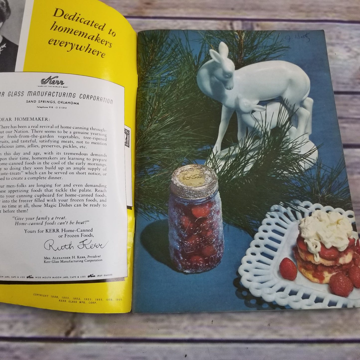 Vintage Kerr Home Canning and Freezing Cookbook Recipes 1965 Paperback Booklet Flowers Pamphlet 1960s