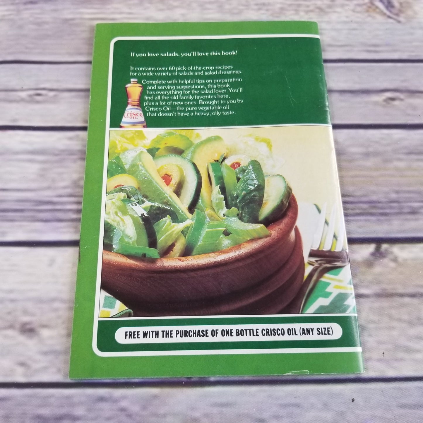 Vintage Cookbook Crisco Oil Salad Lovers Cook Book 1979 Culinary Arts Dressings Paperback Booklet Promo