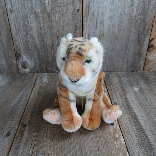 Tiger Plush Cat Cub Stuffed Animal Six Flags Pink Nose Green Eyes