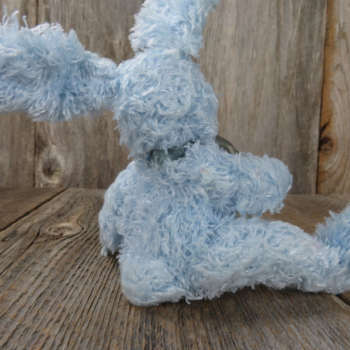 Blue Fuzzy Bunny Plush Ty Attic Treasures Rabbit 2000 Gingham Beanie Baby Stuffed Animal
