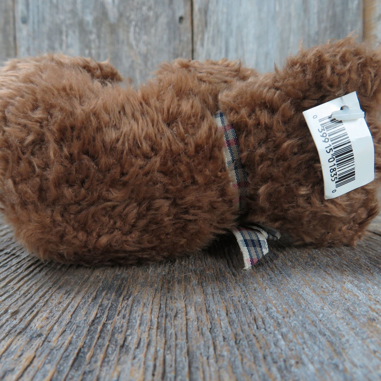 Brown Bear Plush Beanie Russ Bearsin Love Stuffed Animal Small Plaid Bow