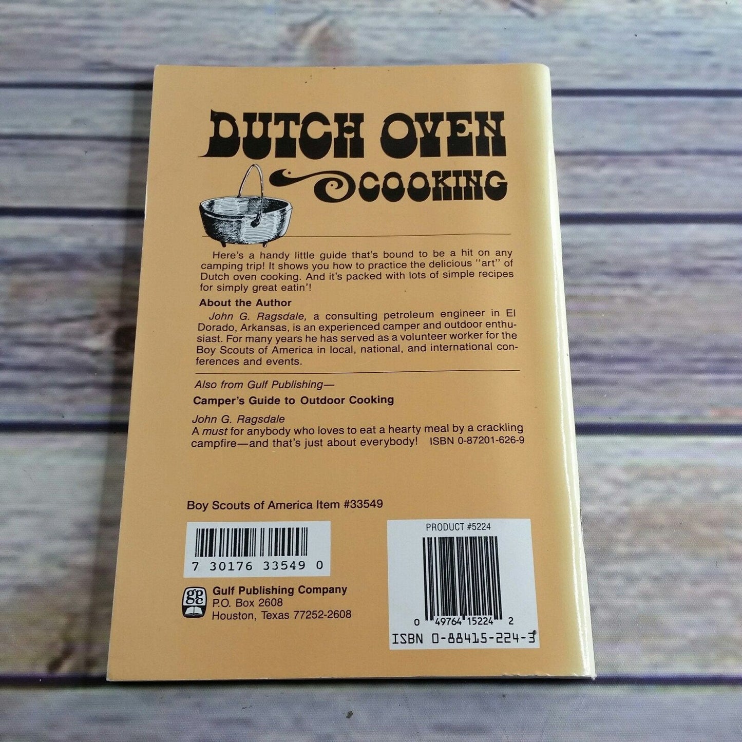 Vintage Cookbook Dutch Oven Cooking Recipes 1995 Paperback Booklet John Ragsdale