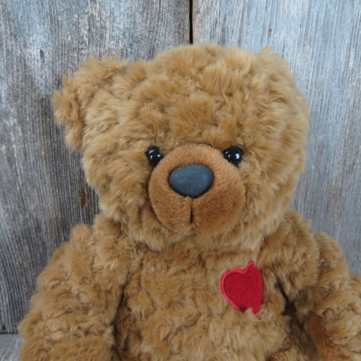 Teddy Bear with Red Heart and Flocked Nose Brown Plush Shaggy DGE Corp